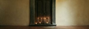 Antique door interior scene preview image by candlelight