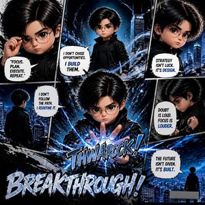 Inspirational comic style breakthrough poster preview image