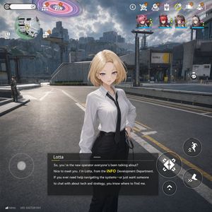 Sci-fi gacha RPG dialogue screenshot preview image