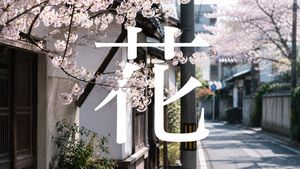 Cherry Blossom Street Chinese Character Poster Preview Image