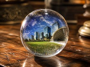 UV resin urban landscape sphere preview image