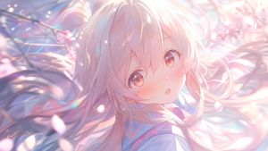 Soft anime cherry blossom portrait preview image