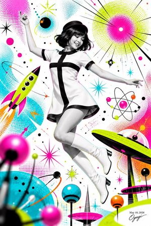 Modern Atomic Age Space Fashion Poster (Preview Image)