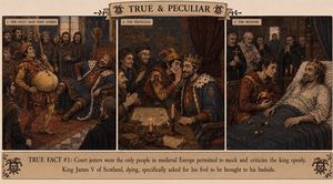 Medieval jester's humorous triptych preview image