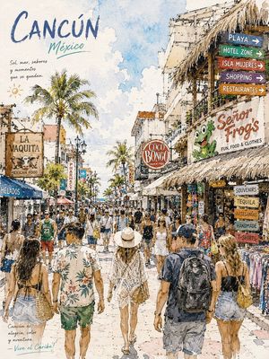 Watercolor travel poster preview image