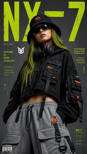 Functional Cyberpunk Fashion Portrait Preview Image