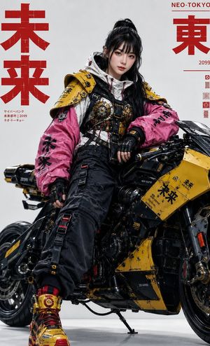 Cyberpunk fashion blockbuster portrait preview image