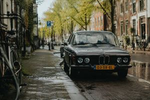 Dutch streets in the rain and a vintage BMW preview image