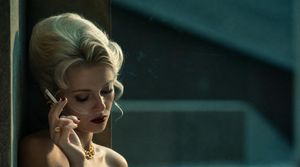 Retro blonde film noir style occluded portrait preview image