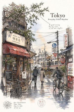东京极简主义城市写生海报 preview image