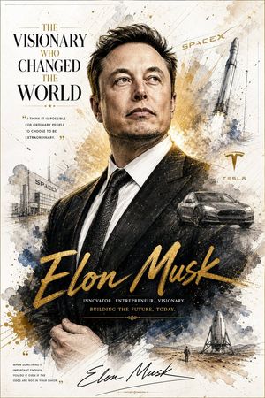 Luxury Business Leader Ink Portrait Preview Image