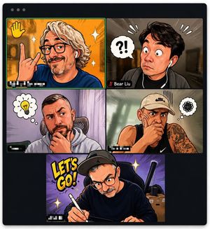 Comic-style video call preview image