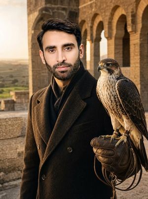 Cinematic Falconer portrait preview image