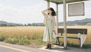 Fictional Korean idol summer portrait preview image