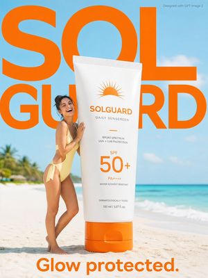 Summer skincare advertising poster preview image