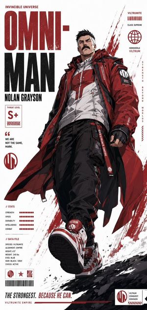 Futuristic anime superhero functional style poster preview image