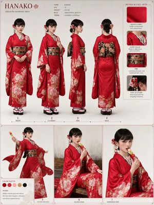 Japanese kimono character design preview image