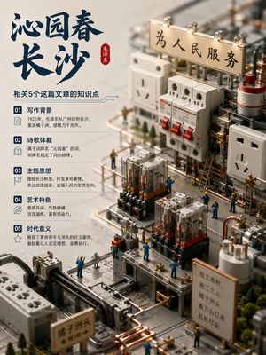 Poster preview image of miniature model of electronic components based on Chinese poetry