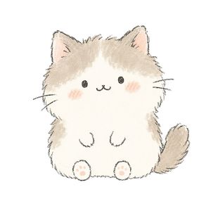 Cute watercolor kitten preview image