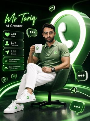 Neon-style WhatsApp AI Creator Poster Preview Image