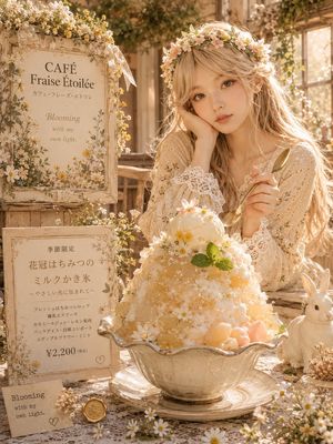 Cottagecore 风格刨冰咖啡馆广告 preview image