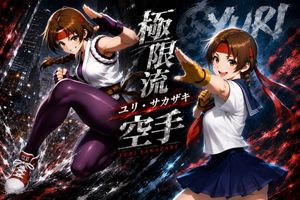 Yuri Sakazaki anime fighting poster preview image