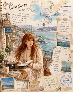 Watercolor travel journal illustration preview image