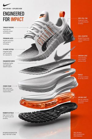 Exploded view infographic of sneakers (preview image)