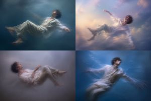 Dreamy floating portrait grid preview image