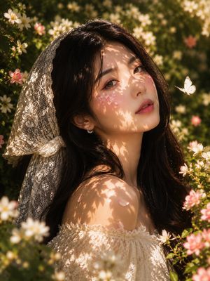 Golden Hour Floral Portrait Preview Image