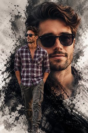 Double exposure style movie poster preview image