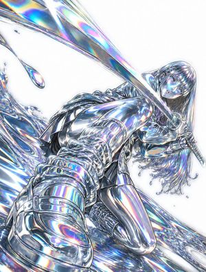 Liquid chromium and holographic texture transformation preview image