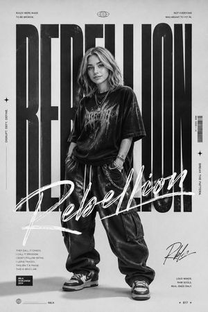Monochrome Rebellion street style poster preview image