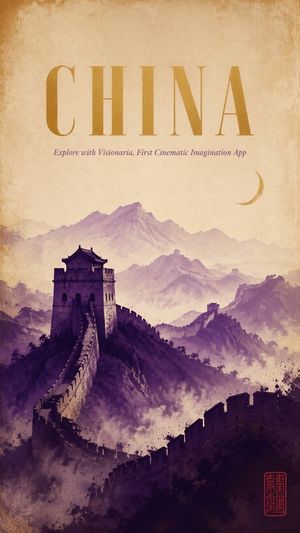 Retro Great Wall of China poster preview image