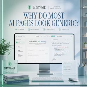Mintpage AI landing page homepage design preview image