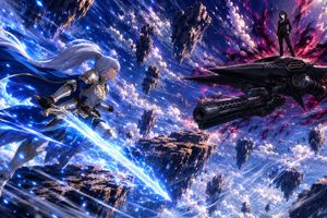 Anime-style sky battle illustration preview image