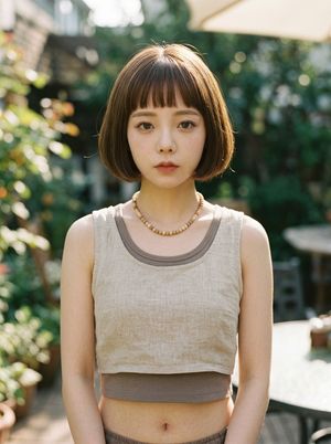 Garden portrait with face obscured (preview image)