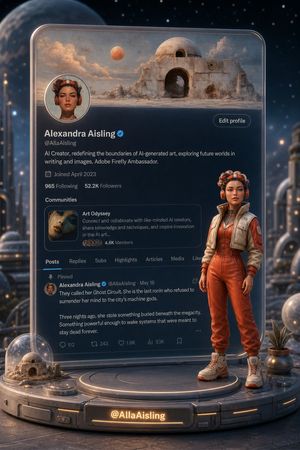 X's miniature 3D virtual avatar preview image in front of the personal homepage