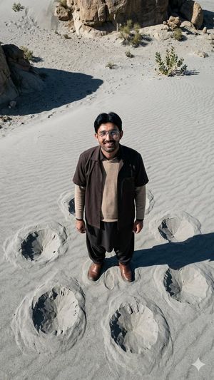 Desert aerial view of footprints portrait preview image