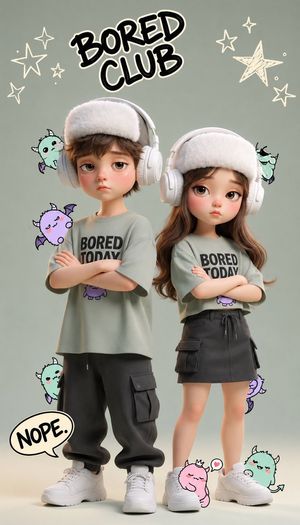 Bored Club Chibi Kids poster preview image