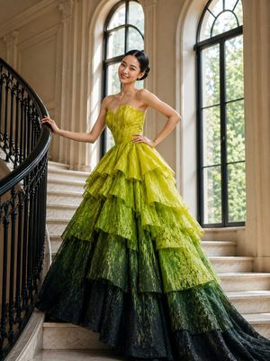 High fashion layered dress campaign preview image