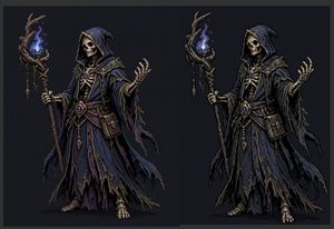 Necromancer pixel art comparison preview image