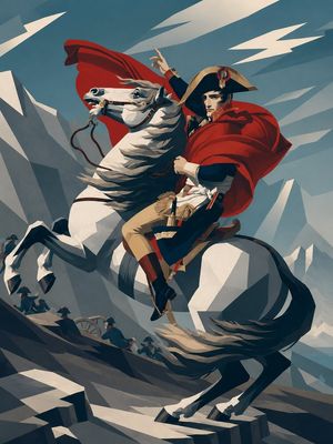 Minimalist geometric style Napoleon portrait preview image