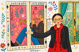 A preview image of whimsical folk art window views.