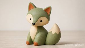 Scandinavian-style wooden toy doll preview image