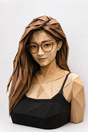 Low-poly origami style portrait preview image