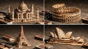 Matchstick building model preview image