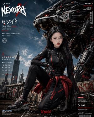 Cyberpunk Mech Warrior Poster Preview Image