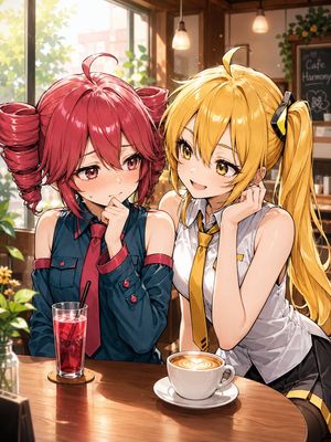 Multi-pose character generation preview image in social scenarios