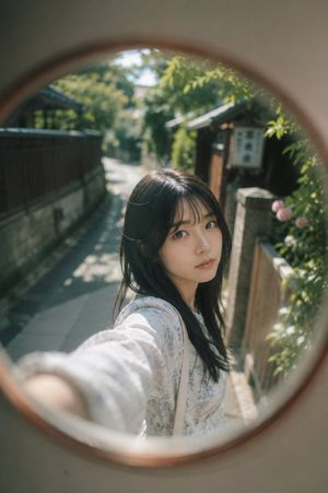 The woman's reflection in the convex mirror (preview image)